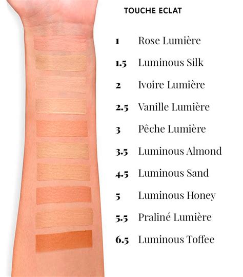 ysl rouche eckat|ysl touche eclat colour chart.